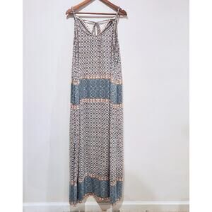 Knox Rose Womens Boho Sleeveless Maxi Dress Size XL Resortwear Pockets Beach
